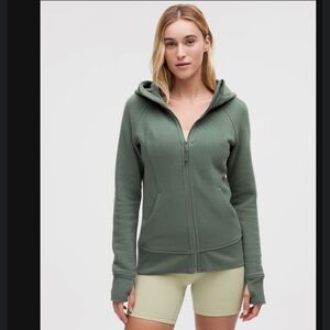 Olive Green Zip-Up Hoodie for Women